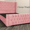 Chicago Wingback Plush Velvet Beds