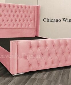 Chicago Wingback Plush Velvet Beds