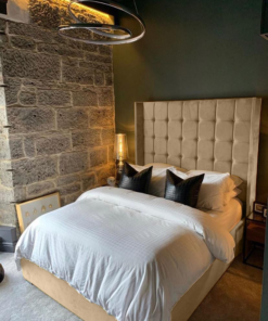 Wingback Cube Bed With 60 Inch High Headboard